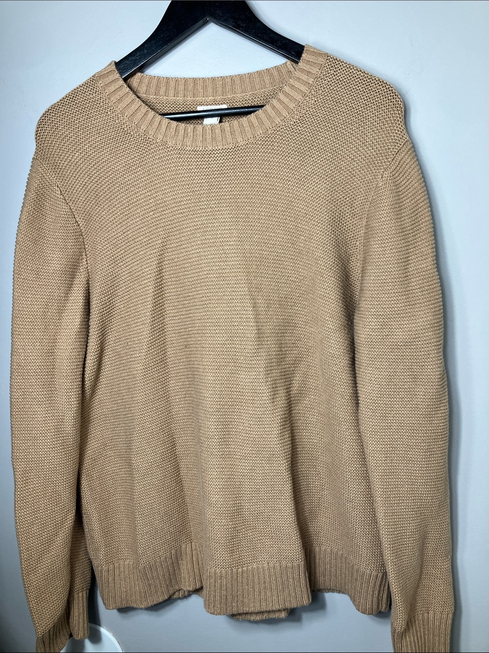 J. Crew Factory Crewneck Women's Sweater Camel Size XL Cotton Merino Wool Blend